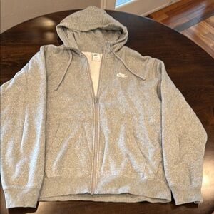 Nike Heather Gray Full-Zip Hoodie. Size Large Tall
